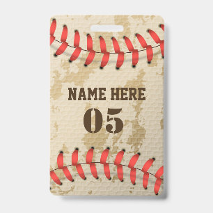 Personalisierter Vintage-Baseball-Name Nummer Retr Ausweis