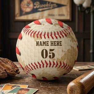 Personalisierter Vintage-Baseball-Name Nummer Retr Baseball