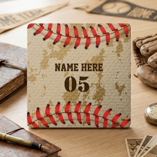 Personalisierter Vintage-Baseball-Name Nummer Retr Fotoplatte