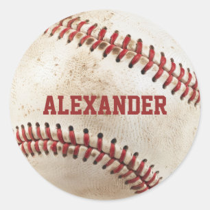 Personalisierter Vintage-Baseball Runder Aufkleber