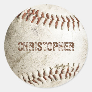 Personalisierter Vintage-Baseball Runder Aufkleber