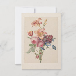 Personalisierter Vintage-Blumen-Fine-Art-Strauß Dankeskarte