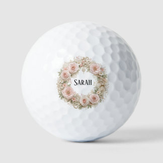 personalisierter vintage-blumenkranz golfball