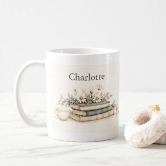 Personalisierter Vintage-Buchliebhaber-Becher für Kaffeetasse