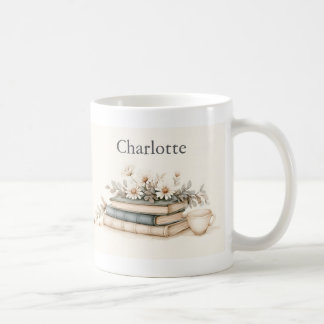 Personalisierter Vintage-Buchliebhaber-Becher Kaffeetasse