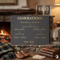 Personalisierter Vintage-Eichen-Familien-Stammbaum