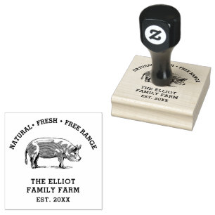 Personalisierter Vintage-Familienbauernhof  Gummistempel