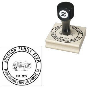 Personalisierter Vintage-Familienbauernhof  Gummistempel