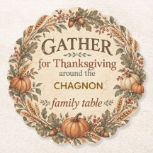 Personalisierter Vintage-Farmhouse-Erntedank-Papie
