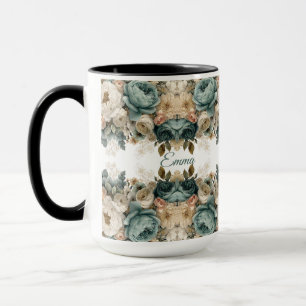 Personalisierter Vintage-Frühlingsrosengarten Tasse