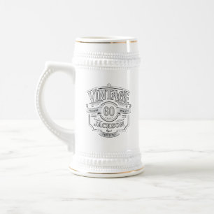 Personalisierter Vintage-Geburtstag, gealtert bis Bierglas