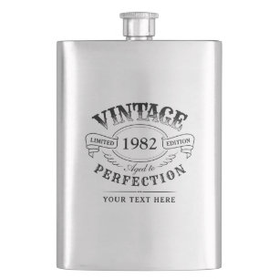Personalisierter Vintage Geburtstag, gealtert bis Flachmann