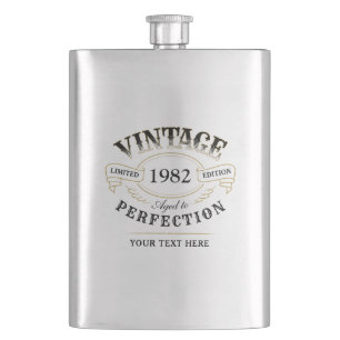 Personalisierter Vintage-Geburtstag, gealtert bis Flachmann