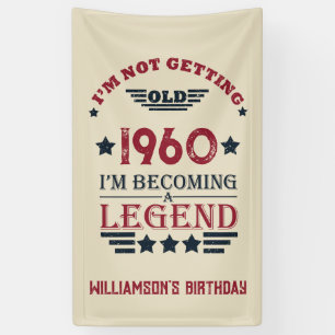Personalisierter vintage Geburtstag rot blau Banner