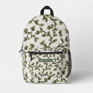 Personalisierter Vintage Grün Garten Botanisch Rus Bedruckter Rucksack
