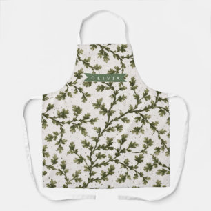Personalisierter Vintage Grün Garten Botanisch Rus Schürze