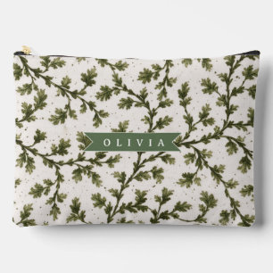 Personalisierter Vintage Grün Garten Botanisch Rus Zubehörtasche