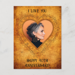 Personalisierter Vintage-Herzrahmen Postkarte