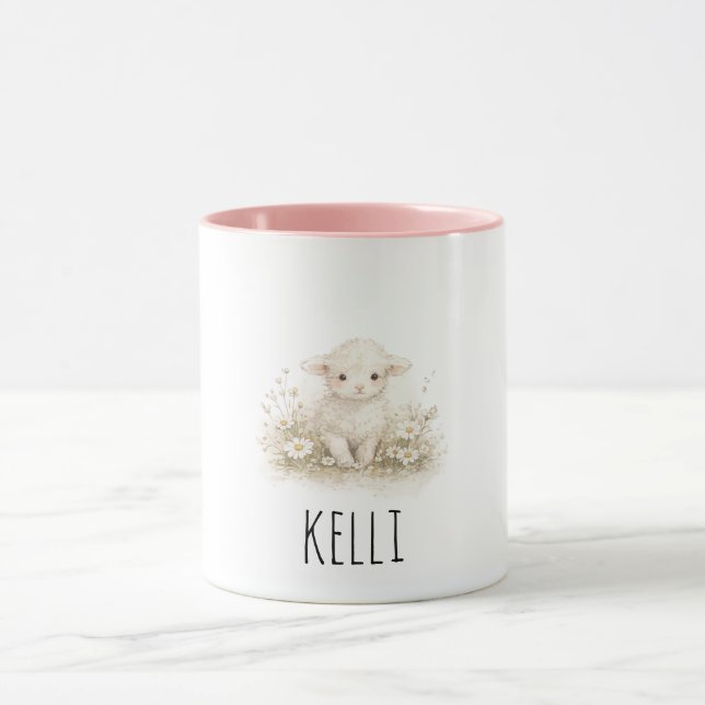 Personalisierter Vintage-Lamm-Becher Tasse (Zentrum)