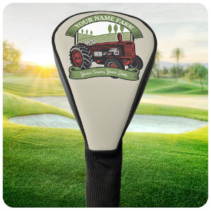 Personalisierter Vintage-Landwirtschaftstraktor La Golf Headcover