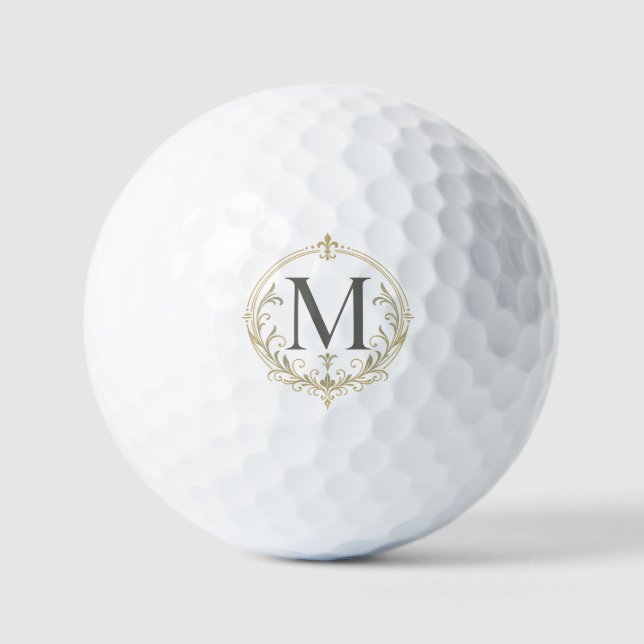 personalisierter vintage Monogramm Golfball (Vorderseite)