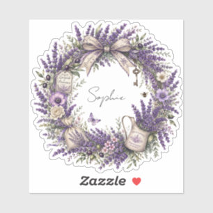 personalisierter vintage-provenzalischer Lavendel- Aufkleber