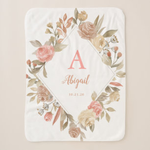 Personalisierter Vintage-Rosen-Kranz-Sherpa-Decke Sherpadecke