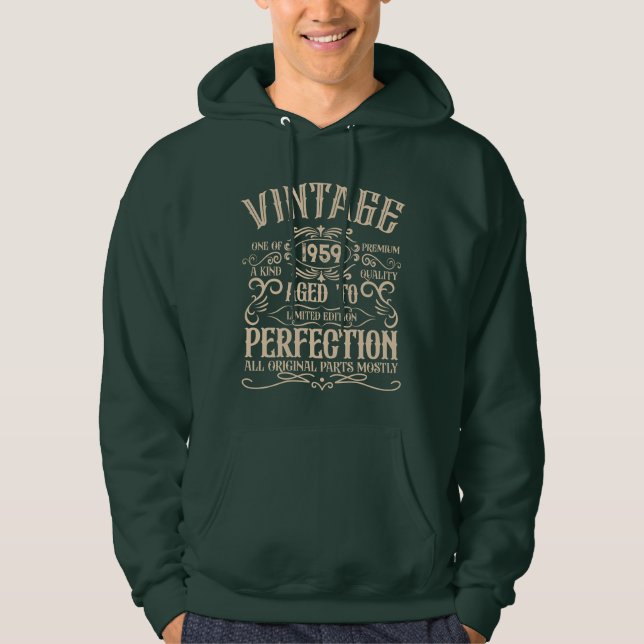 Personalisierter Vintager 65. Geburtstag Whiskey T Hoodie (Vorderseite)