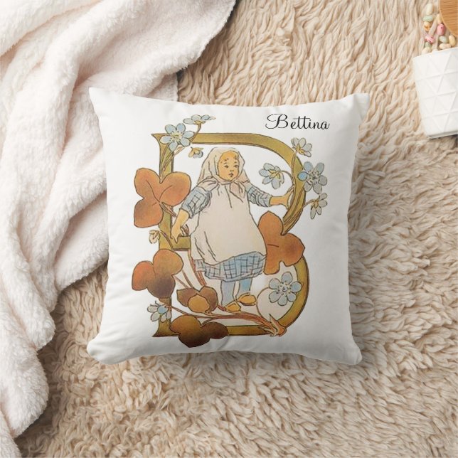 Personalisierter Vintager Alphabet-Brief B Kissen (Decke)