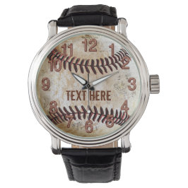 Personalisierter Vintager Baseball beobachtet Ihre Armbanduhr