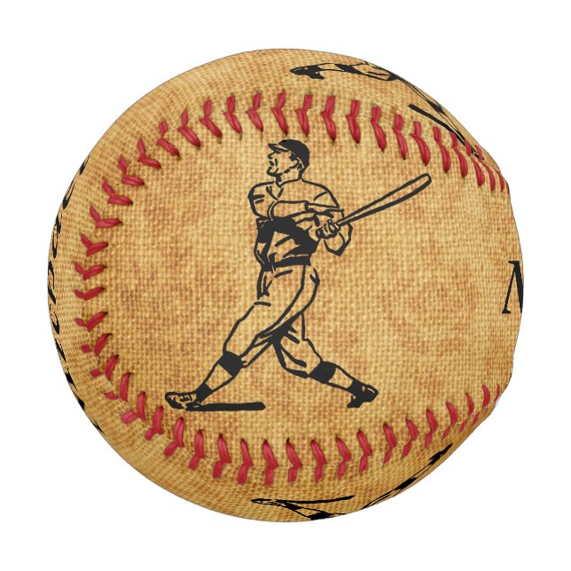 Personalisierter Vintager Baseball-Player im Alter Baseball (Vorderseite Links)