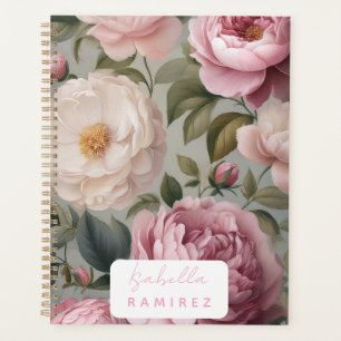 Personalisierter Vintager Blumenplaner mit Name Planer