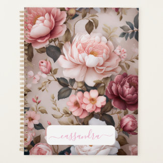 Personalisierter Vintager Blumenplaner mit Name Planer