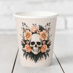 Personalisierter Vintager Blumenschmuck Pappbecher