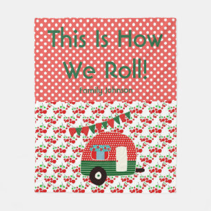 Personalisierter Vintager Camper - Wie wir uns bew Fleecedecke