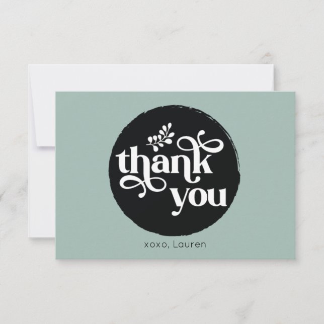 Personalisierter Vintager Circle Flat Vielen Dank Dankeskarte (Vorderseite)