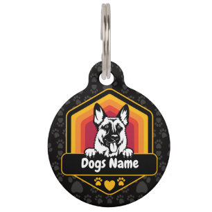 Personalisierter Vintager deutscher Schäferhund Haustiermarke