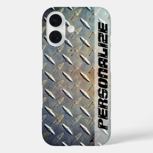 Personalisierter Vintager Diamantstahl iPhone 16 Hülle
