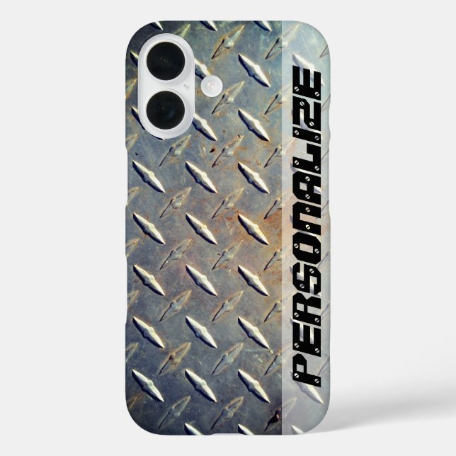 Personalisierter Vintager Diamantstahl Case-Mate iPhone Hülle (Rückseite)