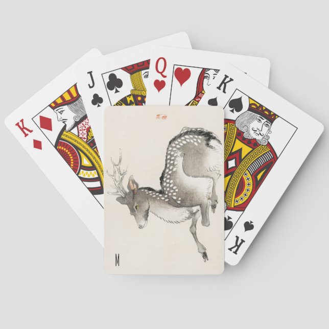 Personalisierter Vintager Elchurlaub Spielkarten (Rückseite)