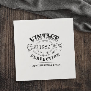 Personalisierter Vintager Geburtstag bis Vollendun Serviette