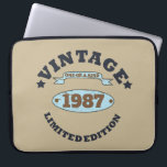 Personalisierter Vintager Geburtstag Laptopschutzhülle<br><div class="desc">Mit diesem Vintagen Retrographiedesign mit phantastischen Typografie-Schriftart-Schriftzeichen können Sie Ihrer Garderobe-Kollektion etwas Originalität hinzufügen. Das ist eine tolle Geschenkidee für Männer, Frauen, Ehemänner, Ehefrau und einen Freund, der dieses einzigartige Kunstwerk Liebe geben wird. Das phantastischste und lustigste Urlaubsgeschenk für Ihr Party zum Geburtstag. Sie werden in dieser einzigartigen Vintagen Abbildung...</div>