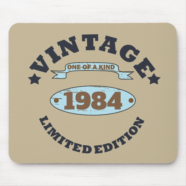 Personalisierter Vintager Geburtstag Mousepad (Vorne)