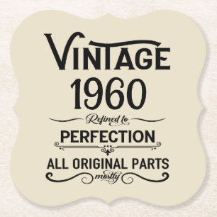 Personalisierter Vintager Geburtstag schwarz Untersetzer