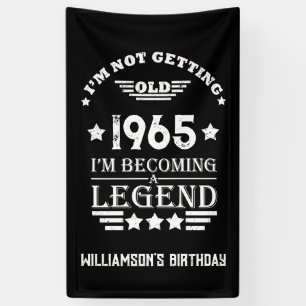 Personalisierter Vintager Geburtstag Schwarz-weiß Banner