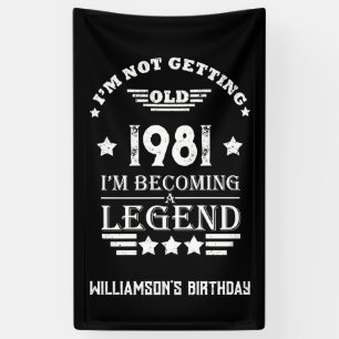 Personalisierter Vintager Geburtstag Schwarz-weiß Banner