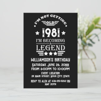 Personalisierter Vintager Geburtstag Schwarz-weiß Einladung