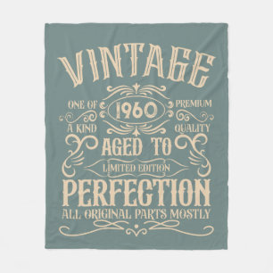 Personalisierter Vintager Geburtstag Whiskey Thema Fleecedecke