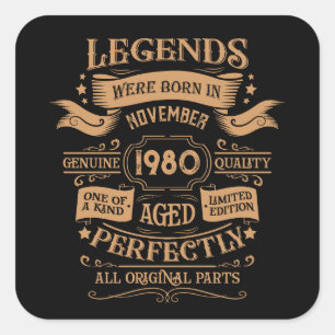 Personalisierter Vintager Geburtstag Whiskey Thema Quadratischer Aufkleber