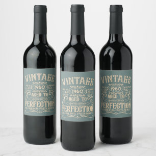 Personalisierter Vintager Geburtstag Whiskey Thema Weinetikett